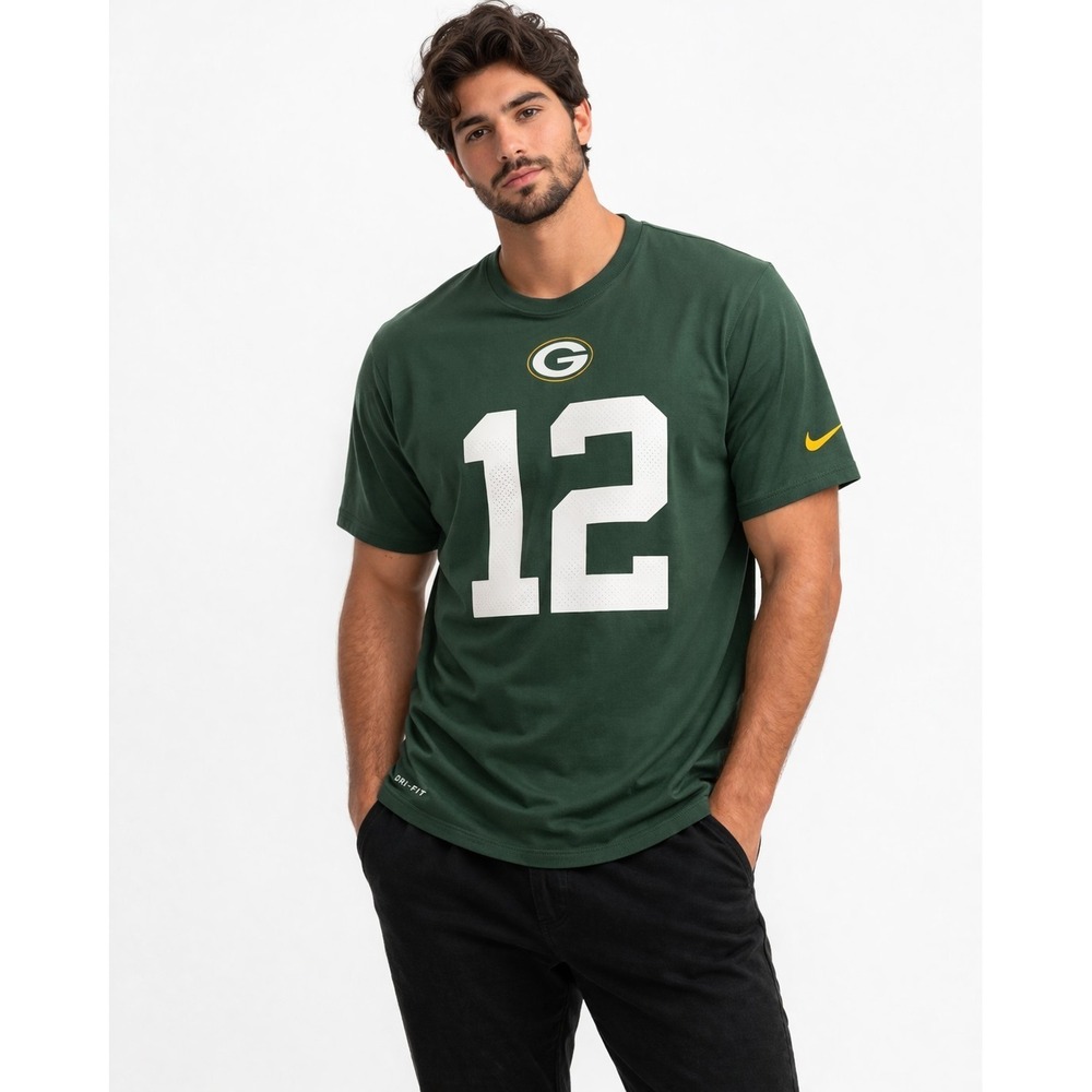 NFL Green‎ Bay Packers Rodgers #12 Nike Tee Jersey T-Shirt Size Men's XL
